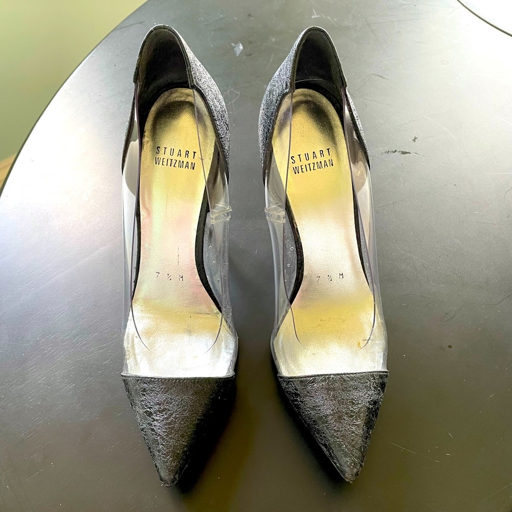 Black and clear Stuart Weitzman Pumps